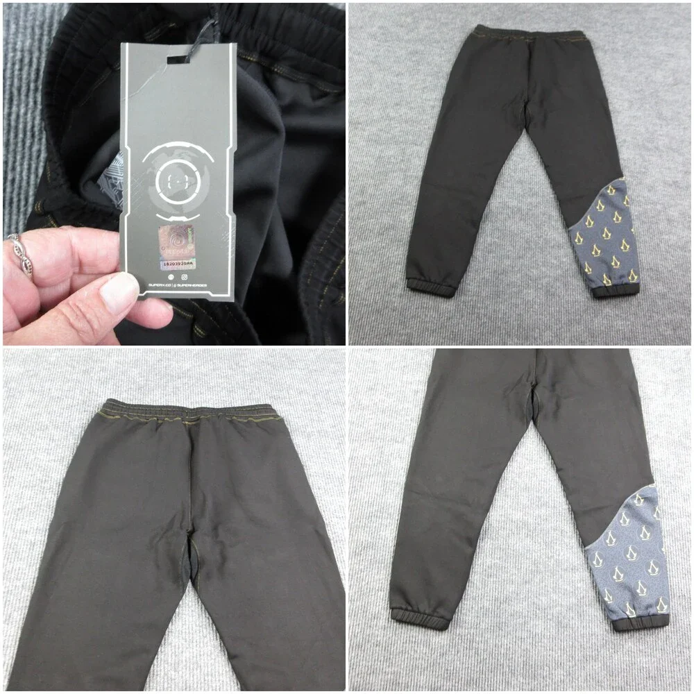 SUPERX Pants Mens 3XL Black Jogger Jersey Assassins Creed Yasuke 35x28.5* NWT